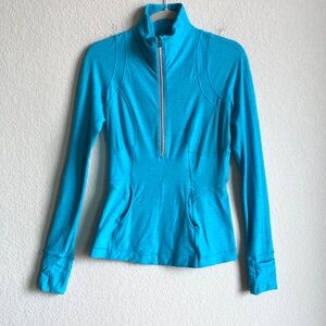 Lululemon Half Zip Long Sleeve Pullover Top 6 Bright Blue
